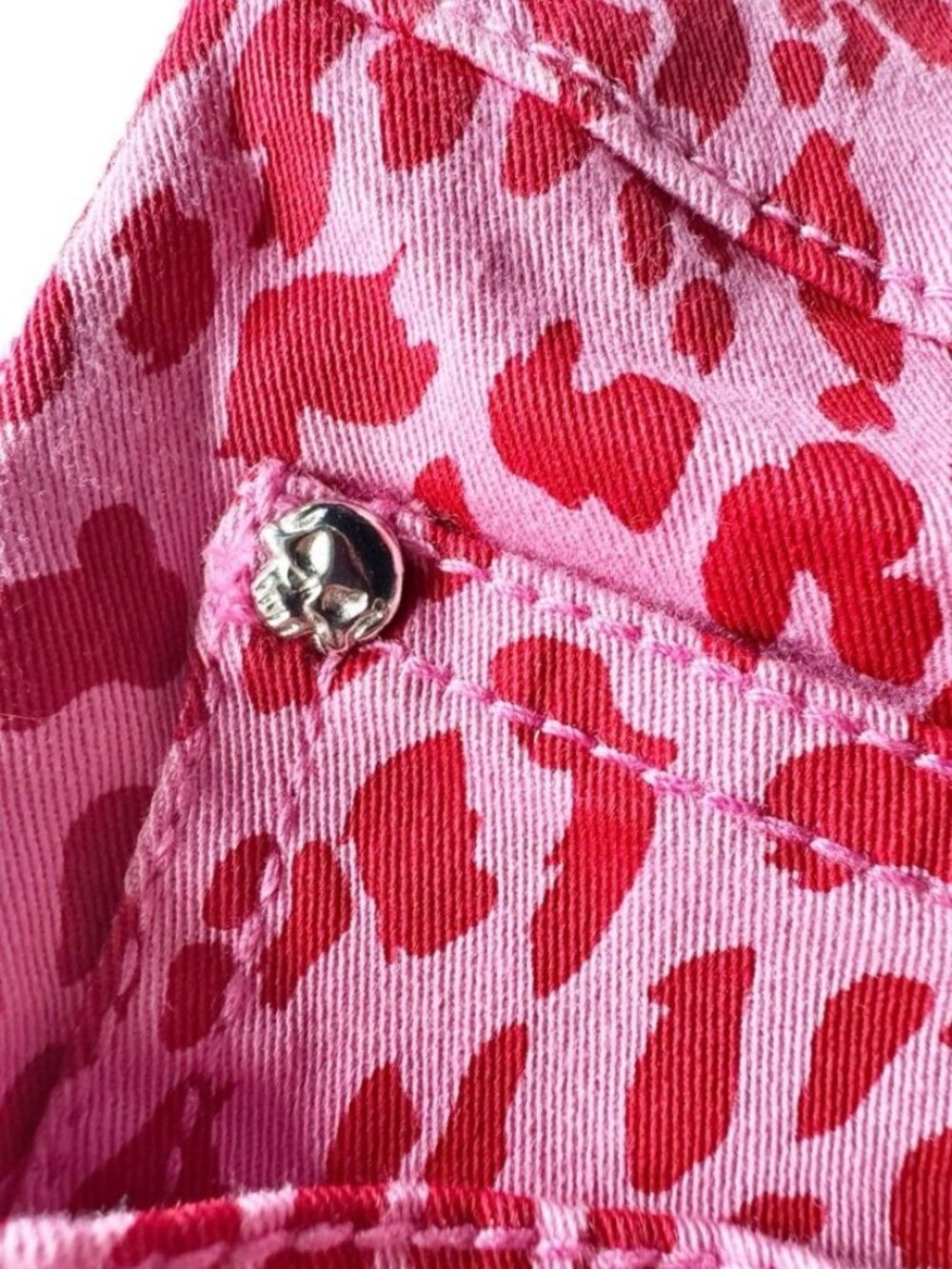 Tripp NYC Women's Sz 1 Hot Pink Red Leopard Cheetah Print Skinny Jeans NWT Rare - Picture 10 of 12